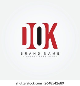 DOK Initial Letter Logo - einfaches Monogramm Logo