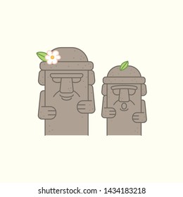 dol haleubang (stone statue) of Jeju-do in Korea.Vector illustration EPS10