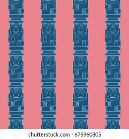 Dol hareubangs, also called tol harubangs, are large rock statues found on Jeju Island off the southern tip of South Korea. Seamless pattern