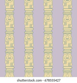 Dol hareubangs, also called tol harubangs, are large rock statues found on Jeju Island off the southern tip of South Korea. Seamless pattern
