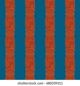 Dol hareubangs, also called tol harubangs, are large rock statues found on Jeju Island off the southern tip of South Korea. Seamless pattern