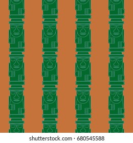 Dol hareubangs, also called tol harubangs, are large rock statues found on Jeju Island off the southern tip of South Korea. Seamless pattern