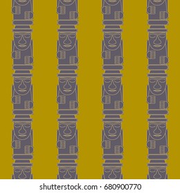 Dol hareubangs, also called tol harubangs, are large rock statues found on Jeju Island off the southern tip of South Korea. Seamless pattern