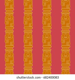 Dol hareubangs, also called tol harubangs, are large rock statues found on Jeju Island off the southern tip of South Korea. Seamless pattern