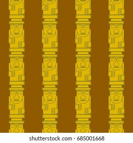 Dol hareubangs, also called tol harubangs, are large rock statues found on Jeju Island off the southern tip of South Korea. Seamless pattern