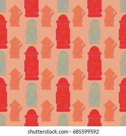 Dol hareubangs, also called tol harubangs, are large rock statues found on Jeju Island off the southern tip of South Korea. Seamless pattern
