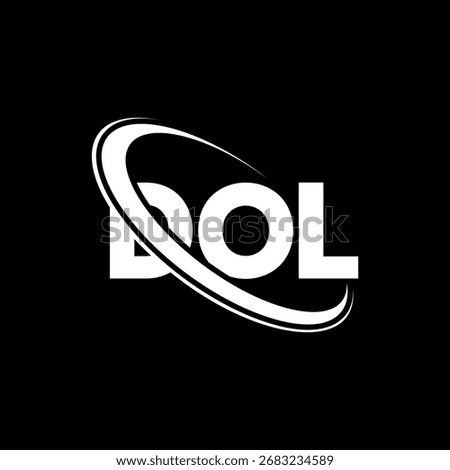 DOL logo. DOL letter. DOL letter logo design. Initials DOL logo linked with circle and uppercase monogram logo. DOL-typography for technology, business and real estate brand.