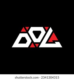 DOL triangle letter logo design with triangle shape. DOL triangle logo design monogram. DOL triangle vector logo template with red color. DOL triangular logo Simple, Elegant, and Luxurious design.