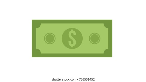 Dolar bill isolated vector illustration