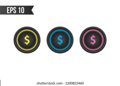 dolar button icon / dolar button for websites / applications