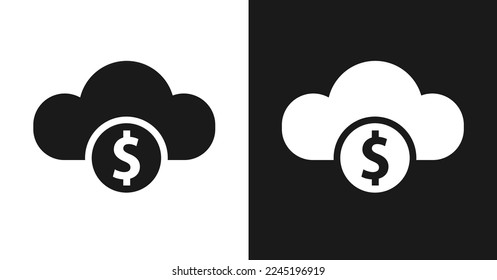 Dolar cloud saving illustration icon vector