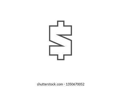 Dolar Currency Icon Vector with Gray Colour and EPS File, It is Useful for Flyer, Presentation, Poster, Web, Etc