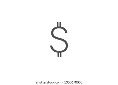 Dolar Currency Icon Vector with Gray Colour and EPS File, It is Useful for Flyer, Presentation, Poster, Web, Etc