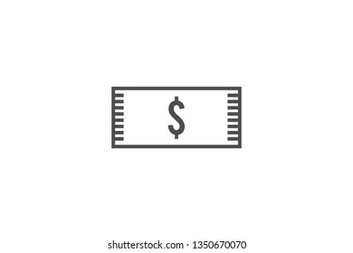 Dolar Currency Icon Vector with Gray Colour and EPS File, It is Useful for Flyer, Presentation, Poster, Web, Etc