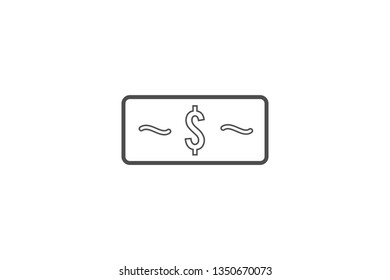 Dolar Currency Icon Vector with Gray Colour and EPS File, It is Useful for Flyer, Presentation, Poster, Web, Etc