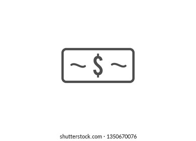 Dolar Currency Icon Vector with Gray Colour and EPS File, It is Useful for Flyer, Presentation, Poster, Web, Etc