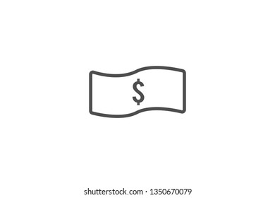 Dolar Currency Icon Vector with Gray Colour and EPS File, It is Useful for Flyer, Presentation, Poster, Web, Etc