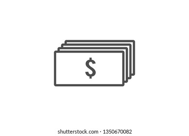Dolar Currency Icon Vector with Gray Colour and EPS File, It is Useful for Flyer, Presentation, Poster, Web, Etc