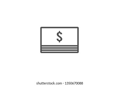 Dolar Currency Icon Vector with Gray Colour and EPS File, It is Useful for Flyer, Presentation, Poster, Web, Etc