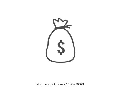 Dolar Currency Icon Vector with Gray Colour and EPS File, It is Useful for Flyer, Presentation, Poster, Web, Etc