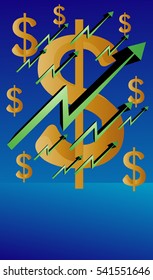 dolar gold sing whit blue background vector art