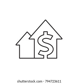 dolar growth icon illustration isolated vector sign symbol 