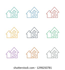 dolar growth icon white background. Editable line dolar growth icon from finance. Trendy dolar growth icon for web and mobile.