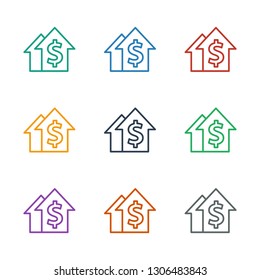 dolar growth icon white background. Editable outline dolar growth icon from finance. Trendy dolar growth icon for web and mobile.