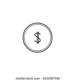 Dolar icon, money symbol, flat design.