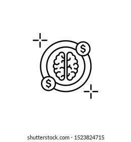 Dolar money brain icon. Element of brain concept