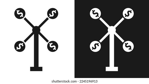 Dolar windmill illustration icon vector