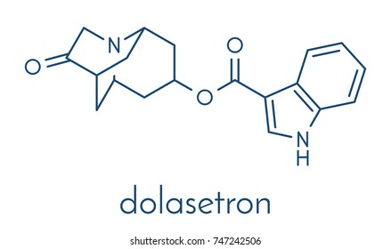 Dolasetron nausea and vomiting drug molecule. Skeletal formula.