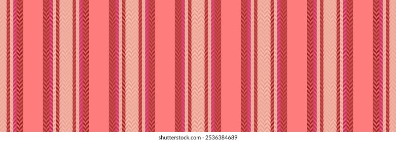 Líneas de tela de textura tranquila, sin costuras de Vector de fondo doblado. Textil de Vertical de rayas de diseño de lujo en paleta de colores rojo y marrón.