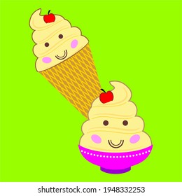 Dole Whip Cone and Cup Yellow Ice Cream svg