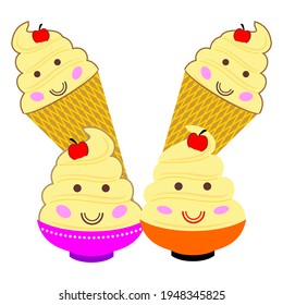 Dole Whip Two Cone and Two Cup Yellow Ice Cream svg