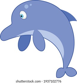 Dolfin cartoon fish vector art and illustration