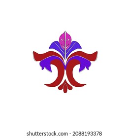 doll abstract icon with flower and leaf pattern