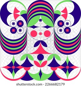 doll abstract vector green pink