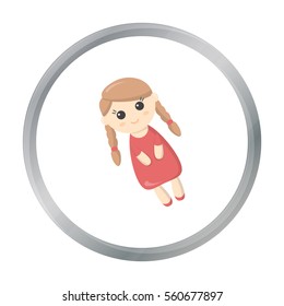 Doll cartoon icon. Illustration for web and mobile design.