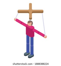 Icono de control de muñeca. Isometric del icono del vector de control de muñecas para el diseño web aislado en fondo blanco