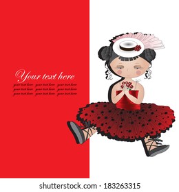 Doll dancer in a red dress