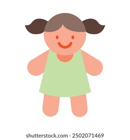 Doll Flat Icon Design For Personal nad Commercial Use