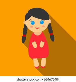 Doll flate icon. Illustration for web and mobile design.