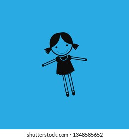 doll girl icon vector