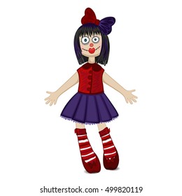 Doll for Halloween isolated on white background
