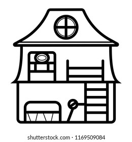 Doll House Icon Vector