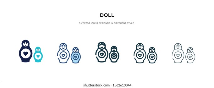 doll icon in different style vector illustration. two colored and black doll vector icons designed in filled, outline, line and stroke style can be used for web, mobile, ui