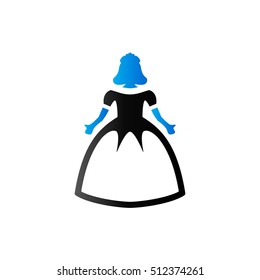 Doll icon in duo tone color. Princess toy playing girl