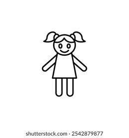 Doll icon. filled and line stroke icons