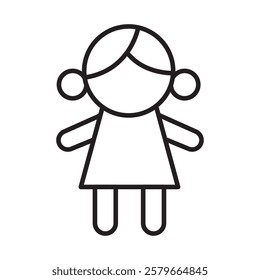 Doll icon Flat simple outline